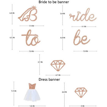 Ροζ χρυσό Bride To Be Banner Glitter Νυφικό Διαμαντένιο Νυφικό Ντους Γάμος Bachelorette Διακόσμηση πάρτι