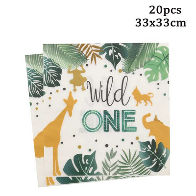 Životinje u džungli Dekoracija za zabavu Dječja rođendanska zabava Bunting Wild One Balon Konfeti Girlanda Obljetnica Bay Tuš pribor