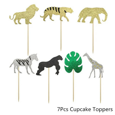 Životinje u džungli Dekoracija za zabavu Dječja rođendanska zabava Bunting Wild One Balon Konfeti Girlanda Obljetnica Bay Tuš pribor