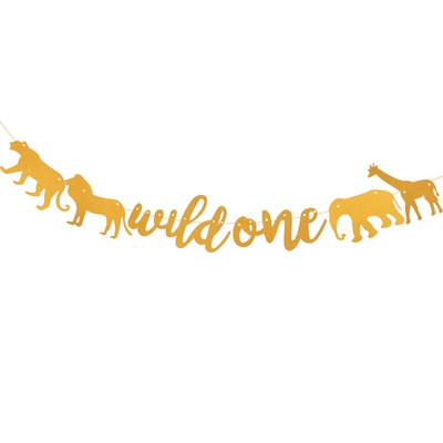 Životinje u džungli Dekoracija za zabavu Dječja rođendanska zabava Bunting Wild One Balon Konfeti Girlanda Obljetnica Bay Tuš pribor