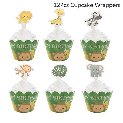 Životinje u džungli Dekoracija za zabavu Dječja rođendanska zabava Bunting Wild One Balon Konfeti Girlanda Obljetnica Bay Tuš pribor