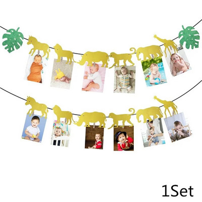 Životinje u džungli Dekoracija za zabavu Dječja rođendanska zabava Bunting Wild One Balon Konfeti Girlanda Obljetnica Bay Tuš pribor