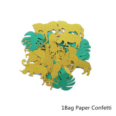 Životinje u džungli Dekoracija za zabavu Dječja rođendanska zabava Bunting Wild One Balon Konfeti Girlanda Obljetnica Bay Tuš pribor