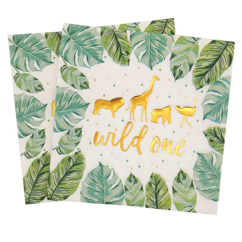 Životinje u džungli Dekoracija za zabavu Dječja rođendanska zabava Bunting Wild One Balon Konfeti Girlanda Obljetnica Bay Tuš pribor