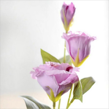 1 ΤΕΜ Φθηνά ψεύτικα λουλούδια Ευρωπαϊκό τεχνητό λουλούδι 3 κεφαλές Lisianthus Eustoma Χριστουγεννιάτικο Γάμο Διακοσμητικό Σπίτι 5 Χρώματα