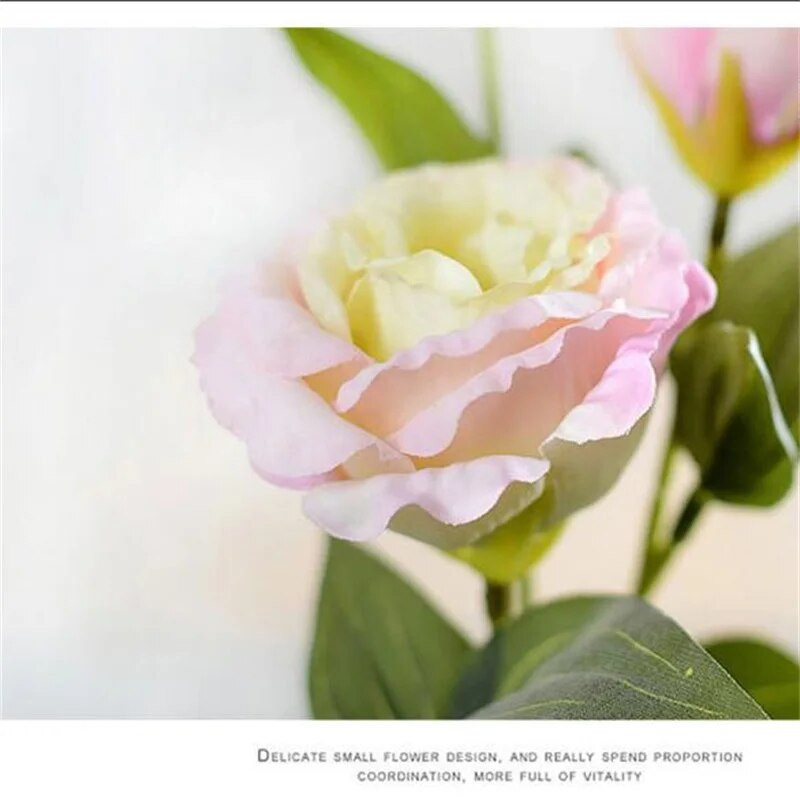 1 DB olcsó hamis virágok európai művirág 3 fej Lisianthus Eustoma karácsonyi esküvői parti díszház 5 színben