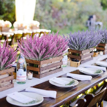 5 πιρούνια Provence Lavender Τεχνητά Βάζα για Διακόσμηση Σπιτιού Νυφική ανθοδέσμη ψεύτικα φυτά