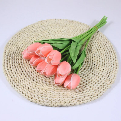 3/5 galvų Tulpės Dirbtinės gėlės Puokštė namų miegamojo biuro dekoravimui Vestuvių fotografijos rekvizitai netikra gėlė