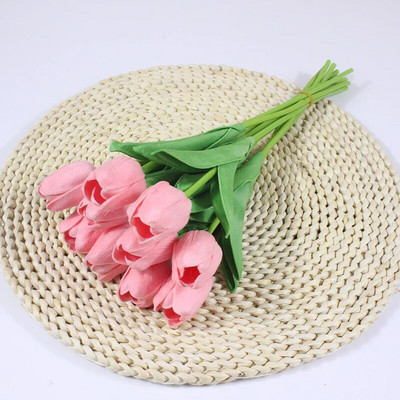 3/5 galvų Tulpės Dirbtinės gėlės Puokštė namų miegamojo biuro dekoravimui Vestuvių fotografijos rekvizitai netikra gėlė