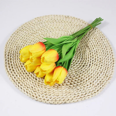 3/5 galvų Tulpės Dirbtinės gėlės Puokštė namų miegamojo biuro dekoravimui Vestuvių fotografijos rekvizitai netikra gėlė