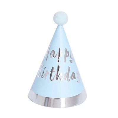 Įvairių stilių 1 2 3 metų gimtadienio kepurė Baby Shower Dekoratyvinė galvos juosta vaikų vakarėliui Karūninė kepurė mėlyna auksinė