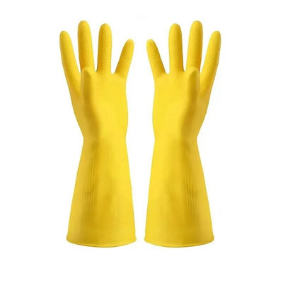 Sárga Oxford Háztartási kesztyű Gumi Mosogatás Latex Tisztítás Vízálló kesztyű Mosodai Konvenció Szilárd színű Latexgumi