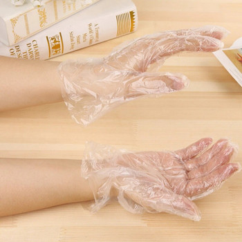 100PCS/LOT Екологични ръкавици за еднократна употреба PE Градина Домакински Ресторант Барбекю Пластмасови многофункционални прозрачни ръкавици Кухня