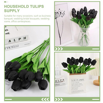 10 τεμ. Τεχνητό λουλούδι Μαύρη τουλίπα Νύφη Διακόσμηση σπιτιού Προσομοίωση Μπουκέτο τουλίπες