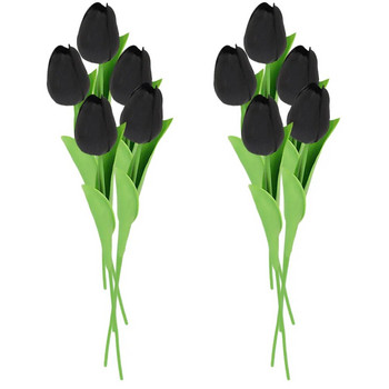 10 τεμ. Τεχνητό λουλούδι Μαύρη τουλίπα Νύφη Διακόσμηση σπιτιού Προσομοίωση Μπουκέτο τουλίπες