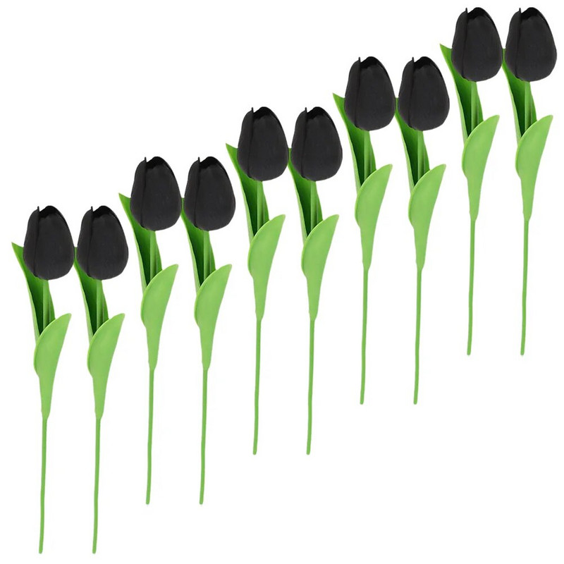 10 db művirág fekete tulipán menyasszony lakberendezési szimuláció tulipán csokor