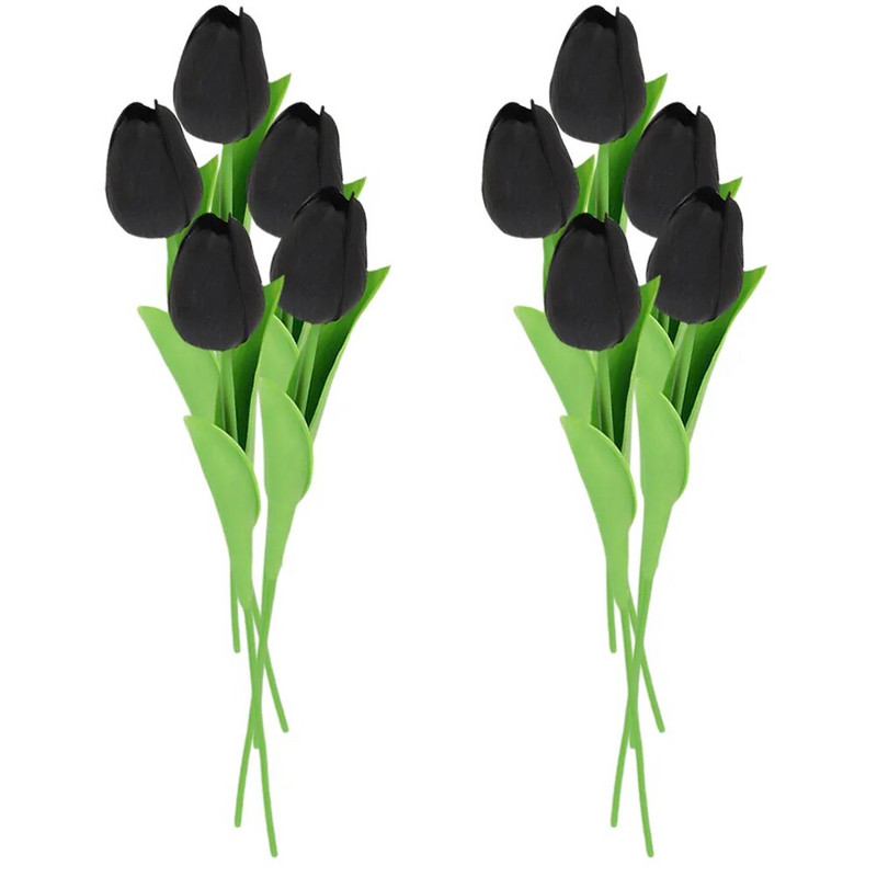10 db művirág fekete tulipán menyasszony lakberendezési szimuláció tulipán csokor