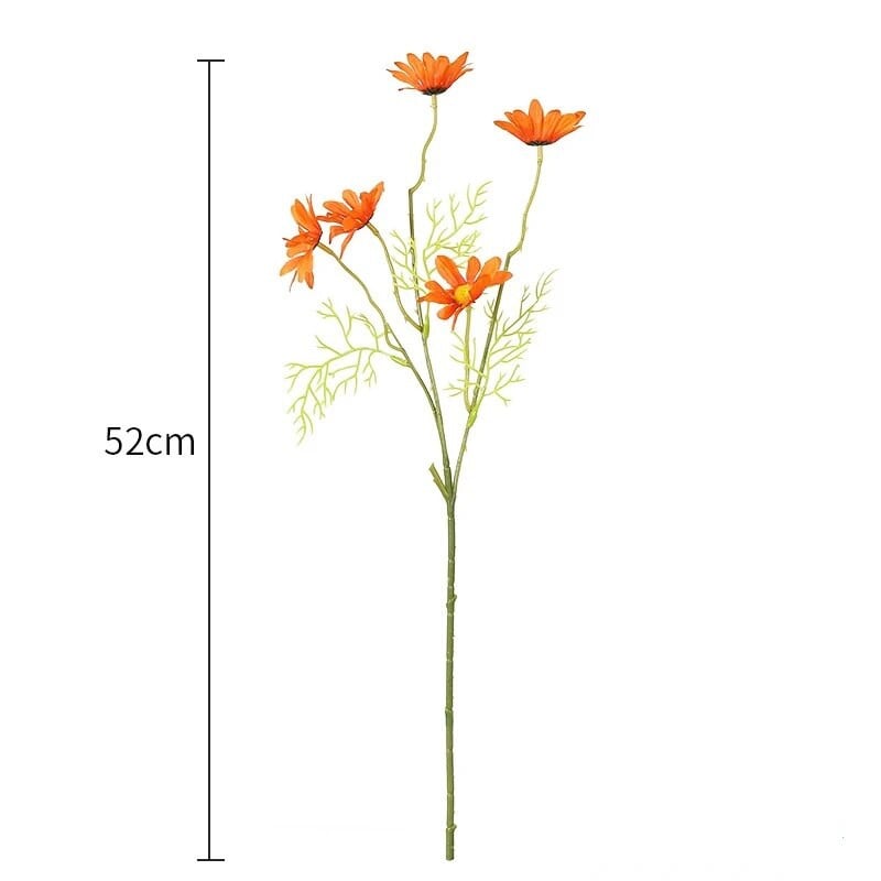 Umjetno cvijeće bijele tratinčice s 5 glavica Buket dugih grana za kućnu dekoraciju vrta za vjenčanje Uradi sam svadbeni svileni lažni cvijet