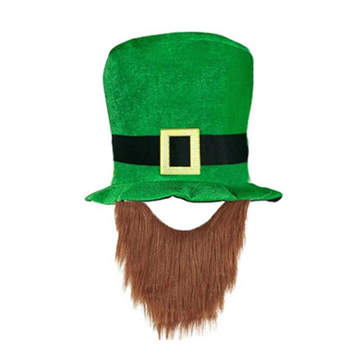 Szent Patrik napi cilinderes ünnepi hamis szakáll zöld ünnepi jelmez az ír fesztiválhoz születésnapi parti dekorációs kellékek