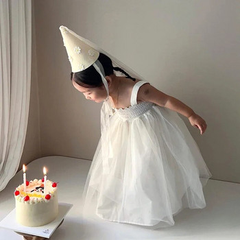 Kawaii Birthday Party Hat Baby Shower White Crown Консумативи за декорация на събития Малка маргаритка Парти шапки Сладки реквизити за снимки Момичета Подаръци