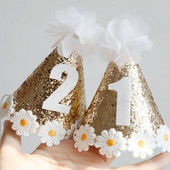 Ins Kids Sünnipäevapeomüts 1 2 Baby Shower Daisy Teema Sünnipäevapeakate Müts