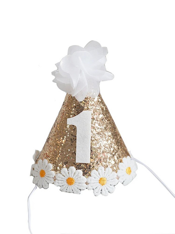 Ins Kids Sünnipäevapeomüts 1 2 Baby Shower Daisy Teema Sünnipäevapeakate Müts