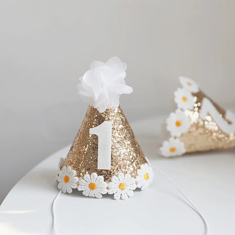 Ins Kids Sünnipäevapeomüts 1 2 Baby Shower Daisy Teema Sünnipäevapeakate Müts