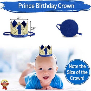 Happy Birthday Party Crown Hat Number 1 Crown One Headband Hat 1st Kids Boy Girl Shower Baby Shower Birthday Party Decorating Party