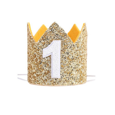 Boldog születésnapi parti koronás sapka 1. korona fejpántos sapka 1. gyerek fiú lány baba zuhany Születésnapi parti dekorációs kellékek