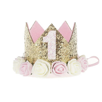Boldog születésnapi parti koronás sapka 1. korona fejpántos sapka 1. gyerek fiú lány baba zuhany Születésnapi parti dekorációs kellékek