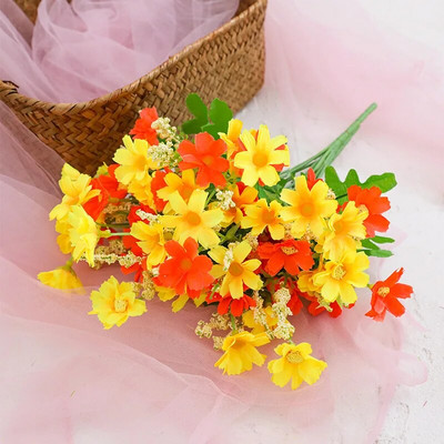 villák Műgerbera százszorszép virágcsokor otthoni kert dekorációhoz barkácsolás esküvői boltívek virágfal menyasszonyi csokor Flores