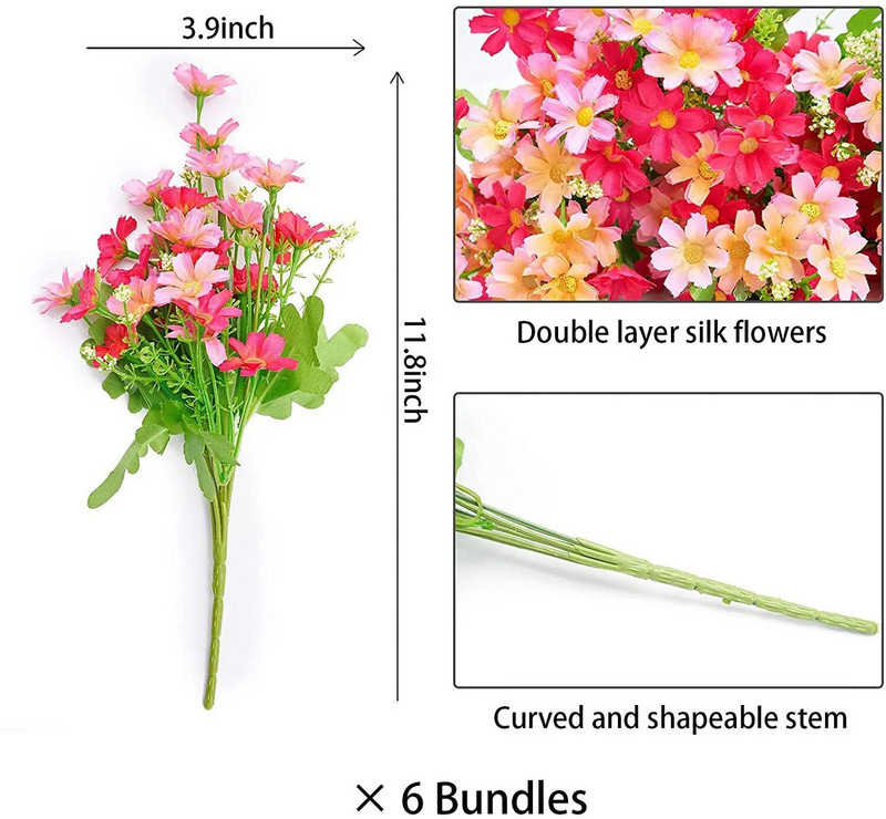 villák Műgerbera százszorszép virágcsokor otthoni kert dekorációhoz barkácsolás esküvői boltívek virágfal menyasszonyi csokor Flores