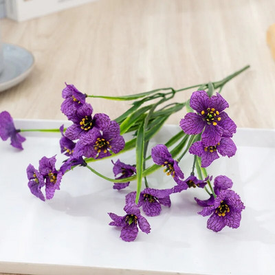 5 capete Iarbă de primăvară Floare Iarbă de apă Violet Pânză Artă Floare Imitație Floare Acasă Decorare nuntă în aer liber Floare falsă