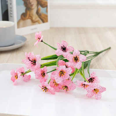 5 capete Iarbă de primăvară Floare Iarbă de apă Violet Pânză Artă Floare Imitație Floare Acasă Decorare nuntă în aer liber Floare falsă