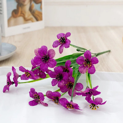 5 capete Iarbă de primăvară Floare Iarbă de apă Violet Pânză Artă Floare Imitație Floare Acasă Decorare nuntă în aer liber Floare falsă
