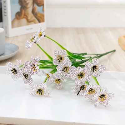 5 capete Iarbă de primăvară Floare Iarbă de apă Violet Pânză Artă Floare Imitație Floare Acasă Decorare nuntă în aer liber Floare falsă