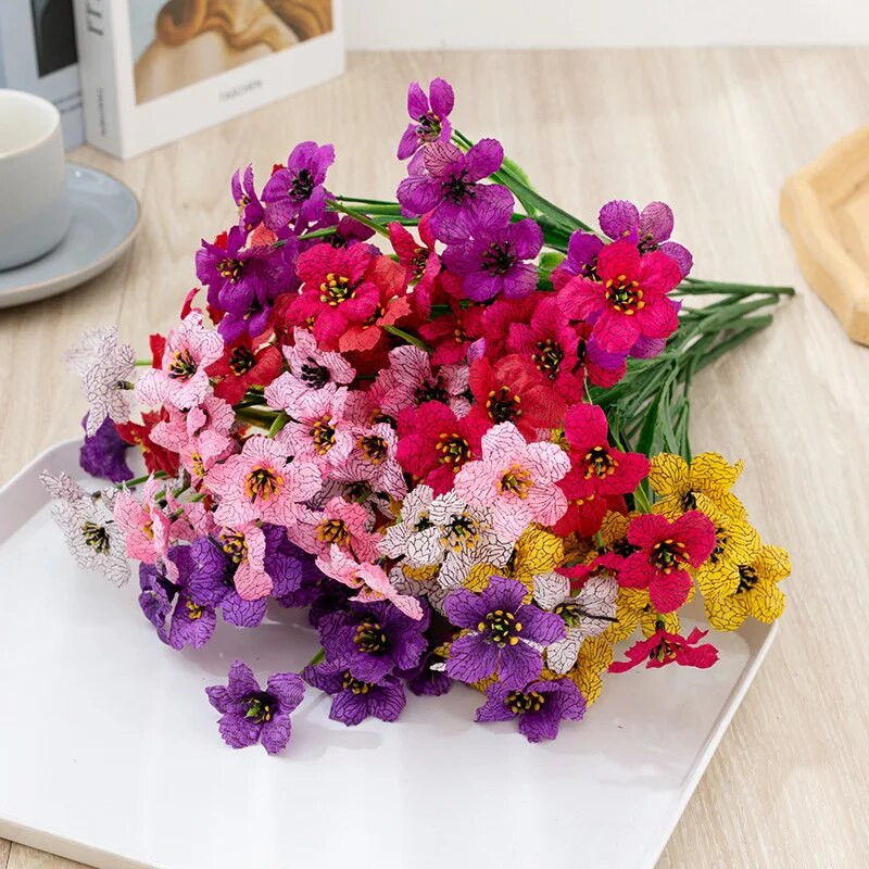 5 capete Iarbă de primăvară Floare Iarbă de apă Violet Pânză Artă Floare Imitație Floare Acasă Decorare nuntă în aer liber Floare falsă