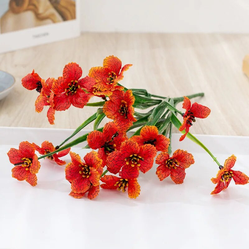 5 capete Iarbă de primăvară Floare Iarbă de apă Violet Pânză Artă Floare Imitație Floare Acasă Decorare nuntă în aer liber Floare falsă