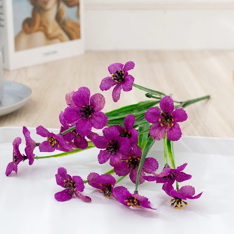5 capete Iarbă de primăvară Floare Iarbă de apă Violet Pânză Artă Floare Imitație Floare Acasă Decorare nuntă în aer liber Floare falsă