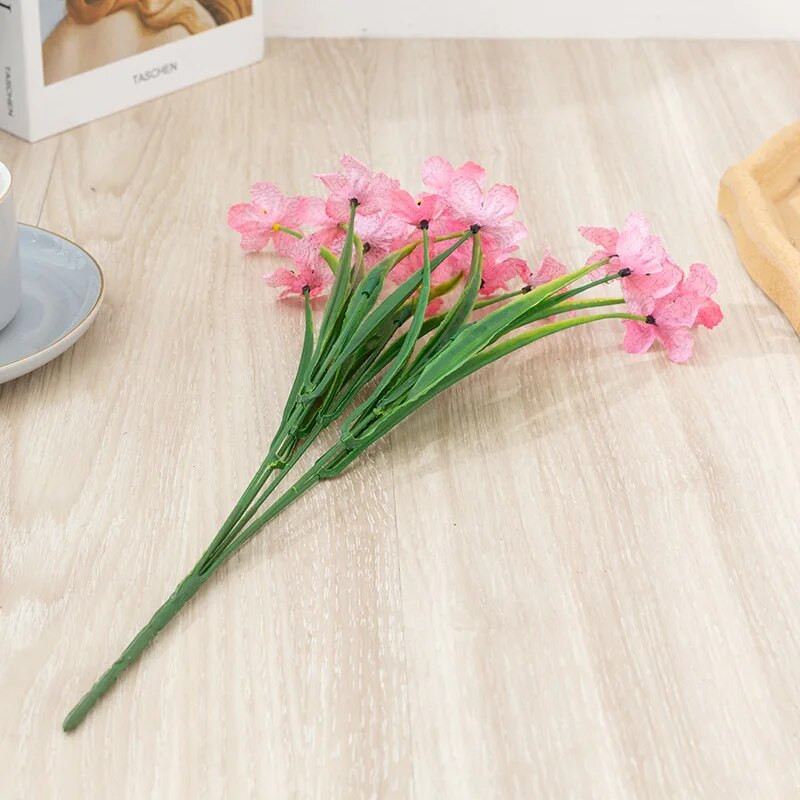 5 capete Iarbă de primăvară Floare Iarbă de apă Violet Pânză Artă Floare Imitație Floare Acasă Decorare nuntă în aer liber Floare falsă