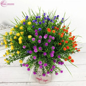 Műanyag művirágok csokor füves növények Irodai asztal Dekoratív levelek Kerti Esküvő Váza dekorációs kellékek