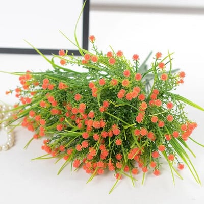 Műanyag művirágok csokor füves növények Irodai asztal Dekoratív levelek Kerti Esküvő Váza dekorációs kellékek