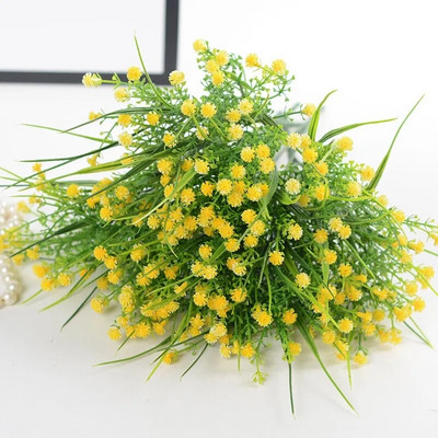 Műanyag művirágok csokor füves növények Irodai asztal Dekoratív levelek Kerti Esküvő Váza dekorációs kellékek