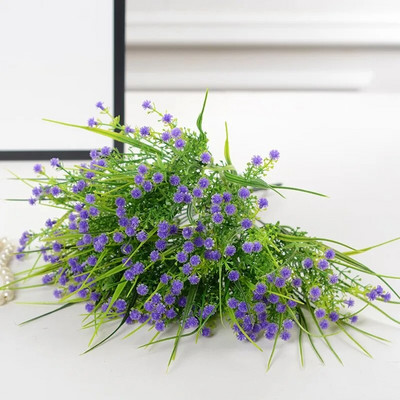 Műanyag művirágok csokor füves növények Irodai asztal Dekoratív levelek Kerti Esküvő Váza dekorációs kellékek