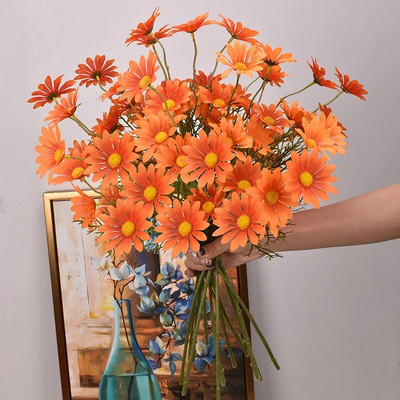 3/5/10 db mesterséges fehér százszorszép virágcsokor barkácsváza otthoni kert nappali dekoráció esküvői parti selyem művirágok