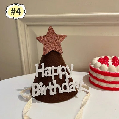 Kūrybiška gimtadienio kepurė Gimtadienio vakarėlio karūna Linksmo gimtadienio vakarėlio dekoracija Nuotakos kepurė vaikams Vakarėlio dekoravimui Fotorekvizitas 생일모자
