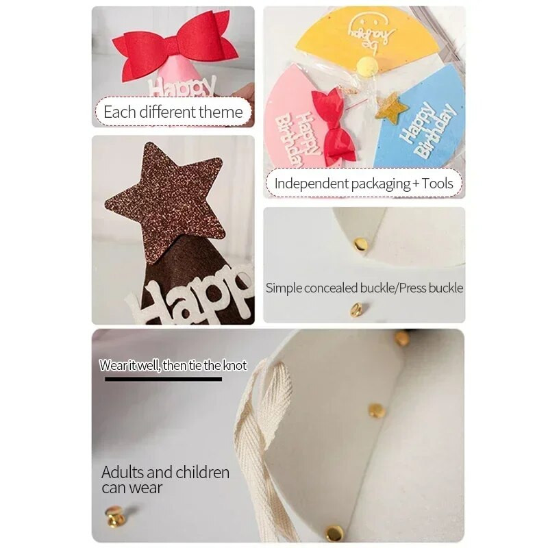 Kreativna rođendanska kapa Rođendanska proslava Kruna za sretan rođendan Dekoracija za mladenku Šešir za dječju zabavu Dekoracija za fotografije 생일모자