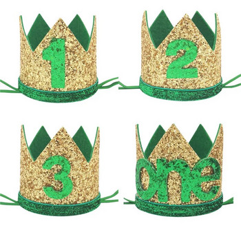 Номер 1 2 3 Честит рожден ден Корона лента за глава Шапка Деца 1-ви 2-ри 3-ти рожден ден Украса за парти Декорация за бебешко парти Бебешка шапка за рожден ден