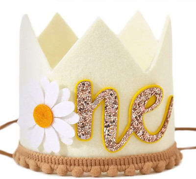 Дейзи Бебе Шапка за рожден ден Декорация за парти Хризантема Корона Хризантема Консумативи за декорация на 1-ви рожден ден