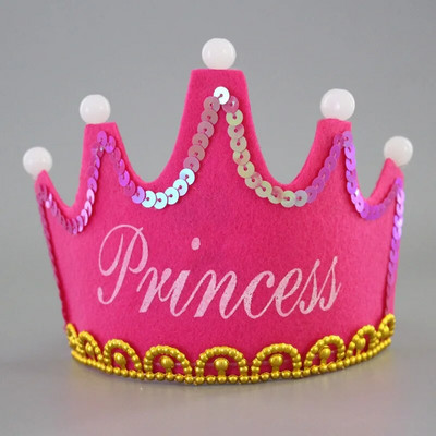 Boldog születésnapot Ragyogó sapka lányoknak Fiúknak Gyerek születésnapi parti dekoráció Aranyos hercegnő korona fejpánt parti kellékek